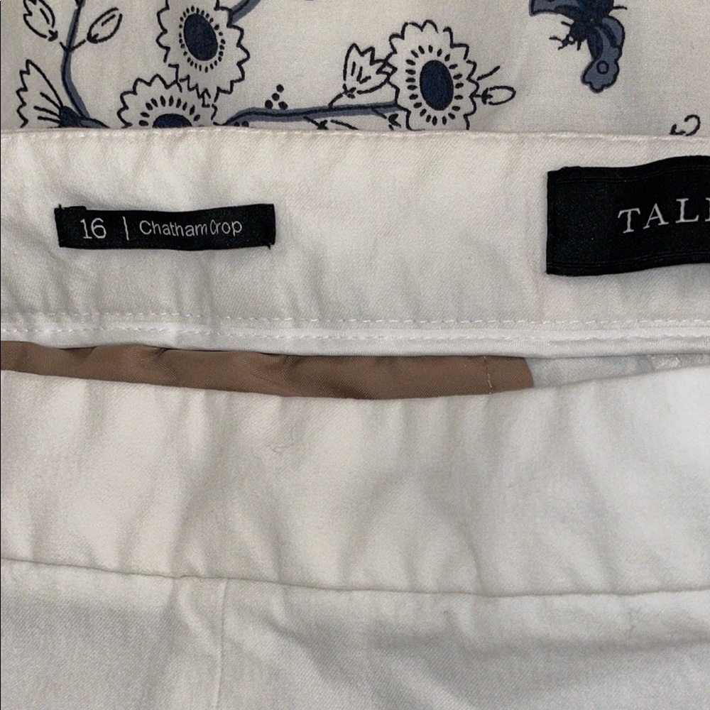 Talbots White Chatham Crop Pants